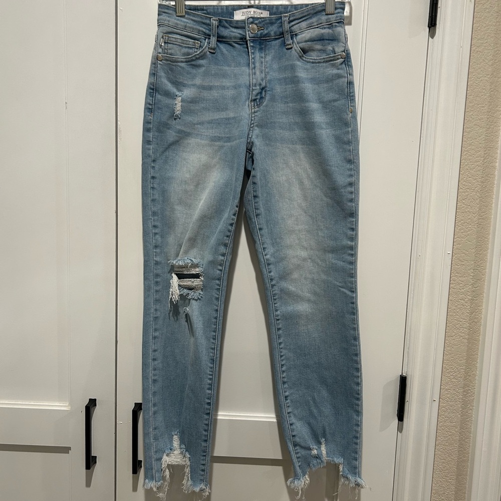 Distressed Judy Blue Light Denim Women's Jeans